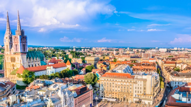 Skyline of Zagreb, Croatia